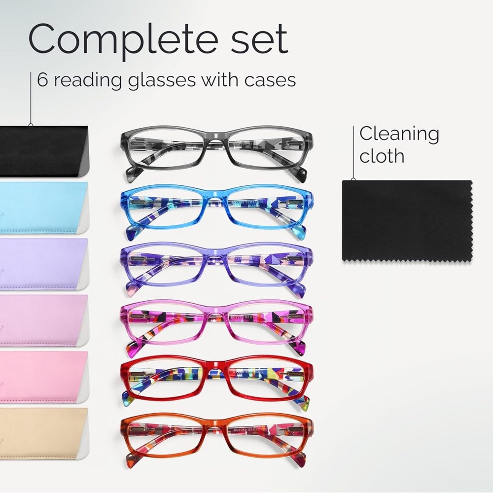 6pc Reading Glasses Set β’ Blue Light - Picture 7 of 7